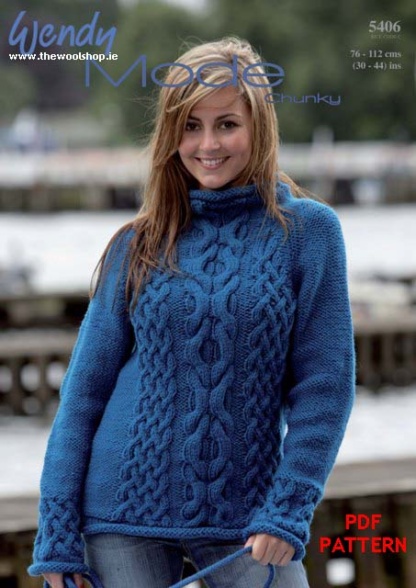 Wendy Mode Chunky 5406 (digital pattern) | The Wool Shop Knitting Yarn/Wool