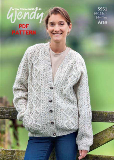 Wendy Aran with Wool 5951 (digital pattern) | The Wool Shop Knitting ...