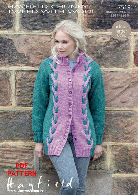 Hayfield Chunky Tweed + Wool 7519 (digital pattern) | The Wool Shop ...