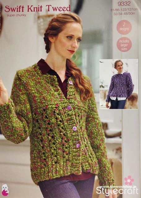 Stylecraft Swift Knit Tweed Pattern 9332 | The Wool Shop Knitting Yarn/Wool